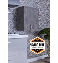 Moza Çok Amaçlı Dolap Kapaklı Mutfak Balkon Banyo MDF (Gri)
