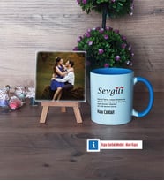 Sevgiliye Hediye Fotoğraflı Dekoratif Taş, Kupa Bardak Beyaz Hediye (Model 4)