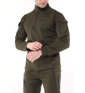 Ghassy Co. Erkek Su ve Rüzgar Geçirmez Ripstop Military Tactical Army Combat Yarım Fermuarlı  Mont  (Haki)