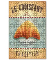Cakapuzzle Fransız Kruvasan Afiş Görseli Puzzle Yapboz MDF (Ahşap) (1000 Parça)