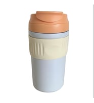 ÇİFT KAPAKLI PİPETLİ YENİ SERİ STAINLESS STEEL 450 ml SICAK/SOĞUK MAG BARDAK TERMOS (Turuncu)