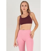 DoReMi Çapraz Sırt Askılı Pedsiz Spor Sütyen (Bordo)
