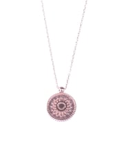 925 Ayar Gümüş Şövalye Madalyon Kolye (Rose)