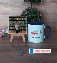 Kütüphaneci Fotoğraflı Dekoratif Taş, Kupa Bardak Beyaz Hediye (Model 3)