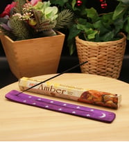 Amber Kokulu Tütsü ve Tütsü Kayığı (20 Çubuk) (Mor)