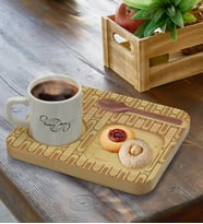 BK Gift Kişiye Özel Doğal Ahşap Sunum Tabağı ve Türk Kahvesi Fincanı Hediye Seti, Ev Hediyesi, Arkadaşa Hediye, Anneye Hediye, Doğum Günü Hediyesi (Model 8)