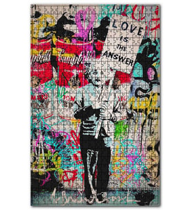 Cakapuzzle Einstein Sevgi Cevaptır Pankart Görseli Puzzle Yapboz MDF (Ahşap) (500 Parça)