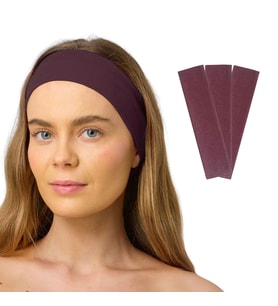 3'lü Spor Saç Bantları - Elastik Kaymaz İnce Saç Ter Kafa Bandı Bandana, Kadın & Erkek Koşu Fitness Yoga Pilates Makyaj Yüz Yıkama Atletik Egzersiz Saç Bandı (Vişne Çürüğü)