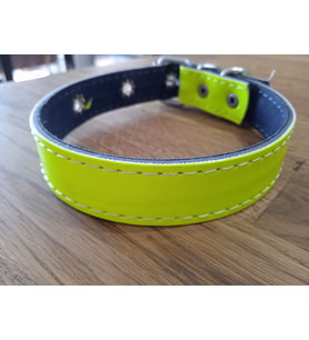 Neon Renkli Deri Kedi Köpek Tasması (Sarı)