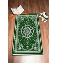 EVDEYA Dijital Baskılı Yıkanabilir Klasik Desen Hediyelik Namazlık Seccade 70x130, Seccade-40-gri, (Yeşil)