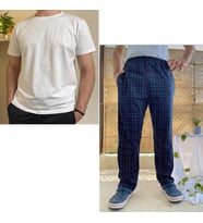 Cepli Regular Fit Alt Pamuklu Örme Bisiklet Yaka Erkek Pijama Takımı (Beyaz)