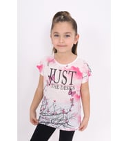 Toontoy Kız Çocuk Dijital Baskılı Tişört (Fuşya)