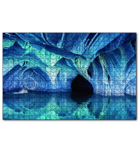 Cakapuzzle  Mavi Gölet Mağara  Puzzle Yapboz MDF (Ahşap) (500 Parça)