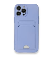 IPHONE 13 PRO MAX UYUMLU KELVİN KARTVİZİTLİ SİLİKON TELEFON KILIF (Lila)