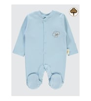 Civil Baby Prematüre Organik Patikli Tulum Mavi (Mavi)