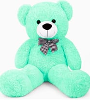 Yüksek Kalite Papyonlu Sevimli Peluş Şaşkın Ayı 80 cm - Premium Kumaş (Turkuaz)