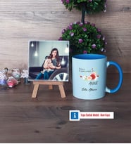Anneye Hediye Fotoğraflı Dekoratif Taş, Kupa Bardak Beyaz Hediye (Model 4)