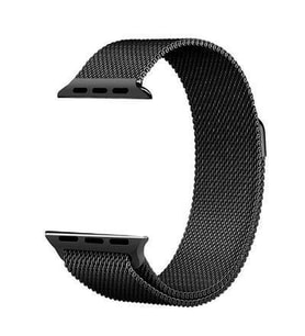 Apple Watch Seri 2/3/4/5/6/7/8/se 38mm-40mm-41mm Uyumlu Hasır Metal Kordon (Siyah)
