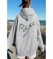 Can Dostum Baskılı Oversize Sweatshirt (Gri)