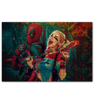 Cakapuzzle Harley Quinn ve Spider-Man Çizim  Puzzle Yapboz MDF (Ahşap) (255 Parça)