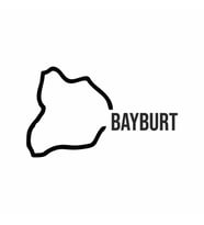 Bayburt Harita Araba Sticker siyah 17x11 CM (Siyah)