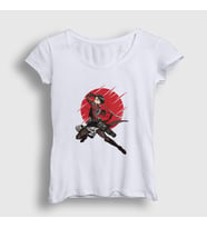 Presmono Kadın Sarı Levi Anime Attack On Titan T-Shirt 123787tt (Beyaz)