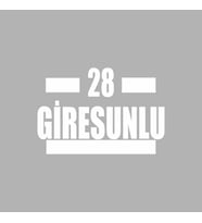 28 Giresunlu Araba Sticker siyah 16x9 CM (Beyaz)