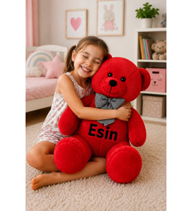 Kişiye Özel İsim Baskılı 90 CM Peluş Ayıcık – İsme Özel Hediye