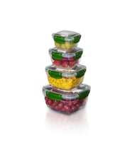 4'lü Set Master Kare Saklama Kabı (275 ml - 500 ml - 900 ml - 1500 ml) (Yeşil)