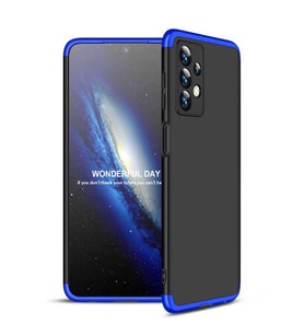 Galaxy A13 4G Kılıf Zore Ays Full Koruma Kılıf (Siyah-Mavi)
