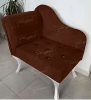 Yeni Model Tekli Köşe Koltuğu Josefin Bench Beyaz Ayak (Kahverengi)