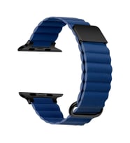 Apple Watch 7 45mm KRD-78 Suni Deri Kordon (Lacivert)