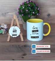 Arkadaşa Hediye Kupa Bardak Kırmızı ve Ahşap Anahtarlık Hediye Doğum Günü Hediyesi (Model 6)