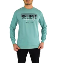 Erkek Sıfır Yaka Sweat Belıeve BGL-ST01724 (Yeşil)