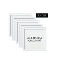 5 Adet Çerçeve Seti Tablo Seti Boş Çerçeve Masa üstü Çerçeve  Hediyelik Çerçeve ÖZC-AİLESETİ18LİK-5Lİ (Beyaz)