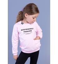 Toontoy Kız Çocuk Cep Detaylı Baskılı Sweatshirt (Açık Pembe)
