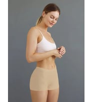 Mistirik Dikişsiz Lazer Kesim Külot Boxer Esnek İz Yapmayan Model Bel Slikonlu Şort Boxer (Ten)