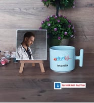 Hekim Fotoğraflı Dekoratif Taş, Kupa Bardak Beyaz Hediye (Model 12)