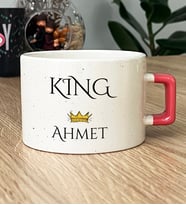 Kişiye Özel King Hediye Lüks Fincan Sevgiliye Hediye (Pembe)