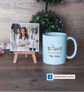 Eczane Teknikeri Fotoğraflı Dekoratif Taş, Kupa Bardak Beyaz Hediye (Model 1)