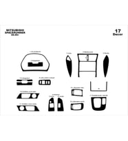 Meriç® Mitsubishi Spacerunner Ön Torpido Kaplama Maun 17 P. 1999-2004 (Piano Black)