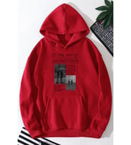 Unisex The 1997 Travel Baskılı Sweatshirt (Kırmızı)