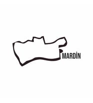 Mardin Harita Araba Sticker siyah 18x8 CM (Siyah)