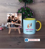 Kadın Kuaförü Fotoğraflı Dekoratif Taş, Kupa Bardak Beyaz Hediye (Model 7)