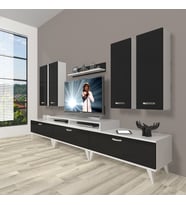 Decoraktiv Ekoflex 8d Slm Retro Tv Ünitesi Tv Sehpası (Beyaz-Siyah)