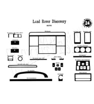 Meriç® Land Rover Discovery Ön Torpido Kaplama Maun 24 Parça 1998-2004 (Piano Black)