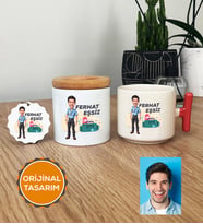 Kişiye Özel Karikatürlü Paramedik Hediye Seti T Kupa, Kalemlik, Anahtarlık Erkek Paramediğe Tıp Bayramı Hediyesi (Pembe)