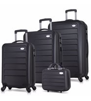My Valice Ruby Abs Kabin Orta Büyük ve Makyaj Boy 4'lü Travel Valiz Seti (Siyah)