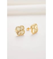 VAN CLEEF KÜPE KALEMLİ MODEL GOLD VE GÜMÜŞ RENK YONCA MODEL KÜPE 925 AYAR GÜMÜŞ (Gold)