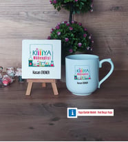 Kimya Mühendisi Dekoratif Taş, Kupa Bardak Kırmızı Hediye (Model 4)